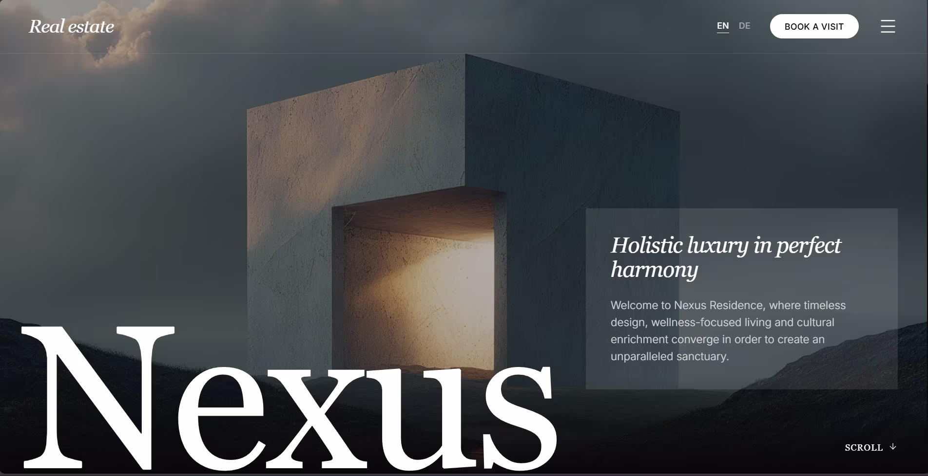 Nexus Residence Real Estate Landing Page Template